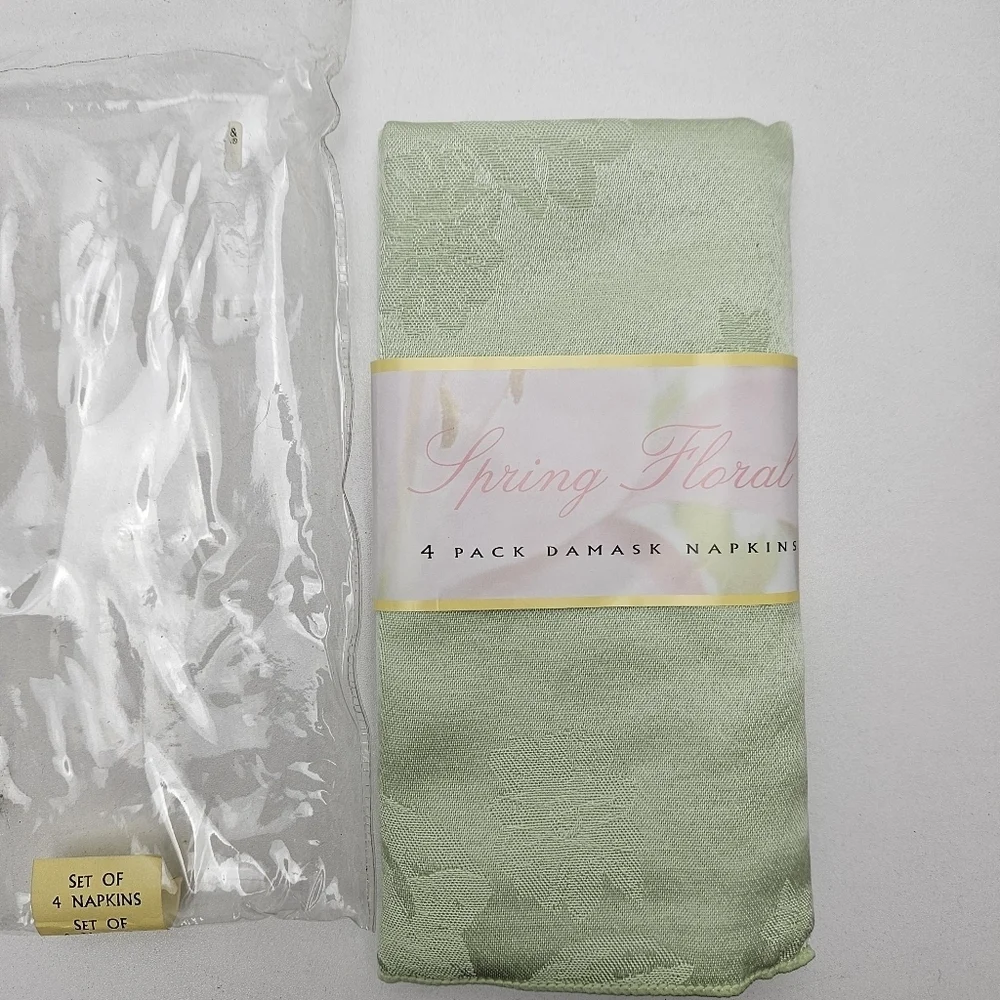 Damask Napkins set of 4 in green